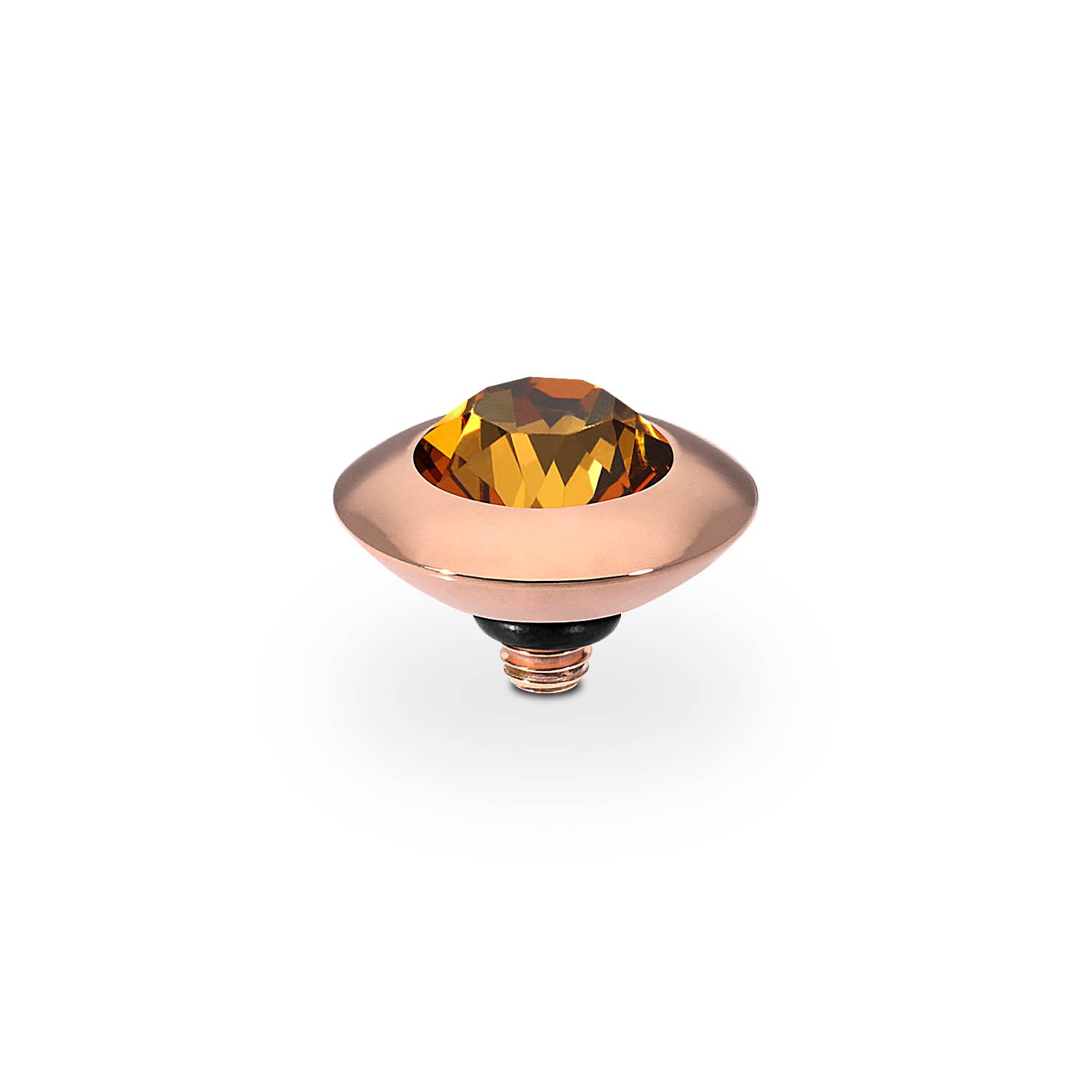 Tondo Top 9 mm - Roségold light amber