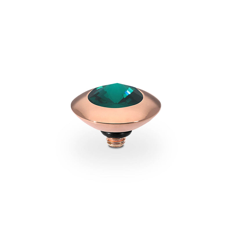 Tondo Top 9 mm - Roségold emerald