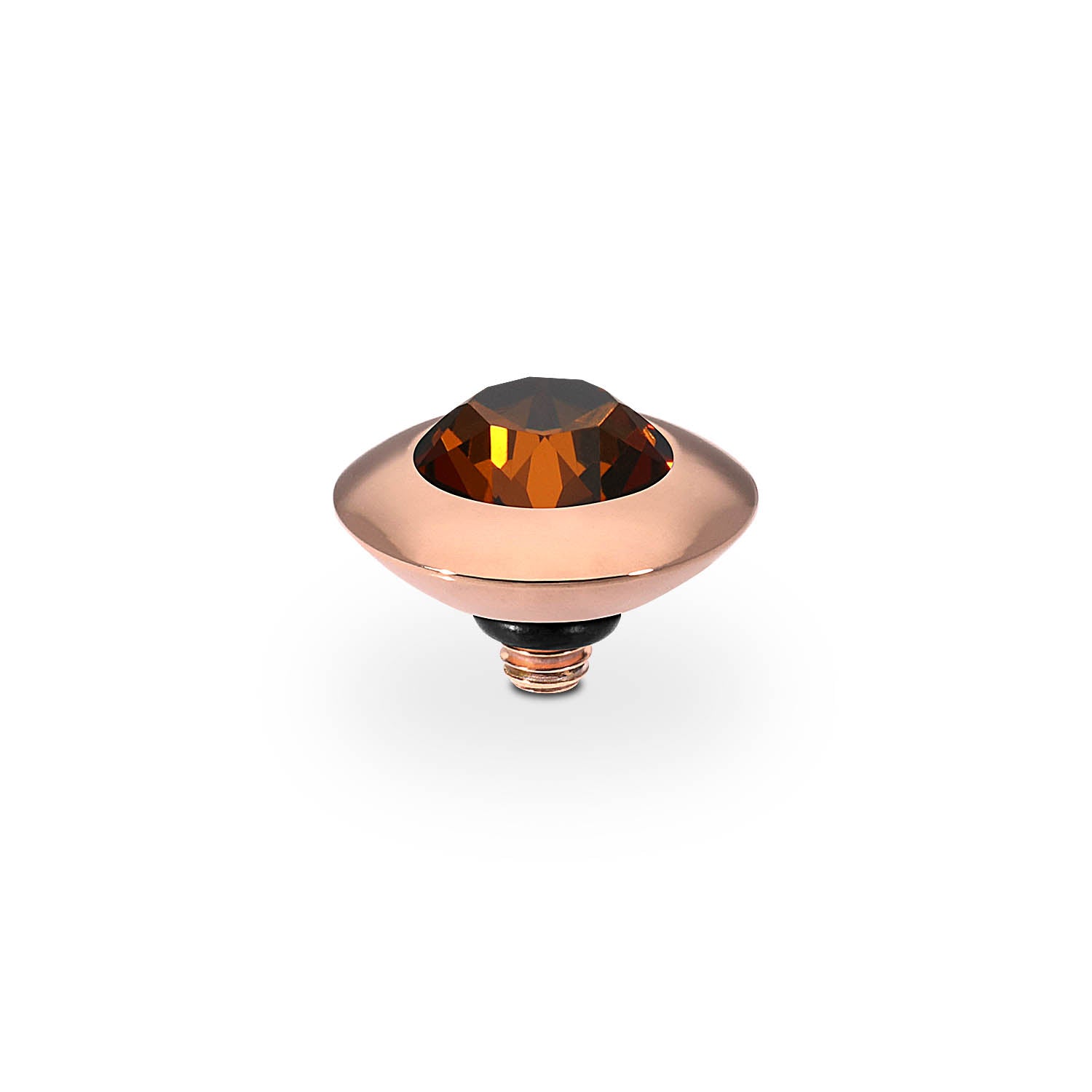 Tondo Top 9 mm - Roségold smoked amber