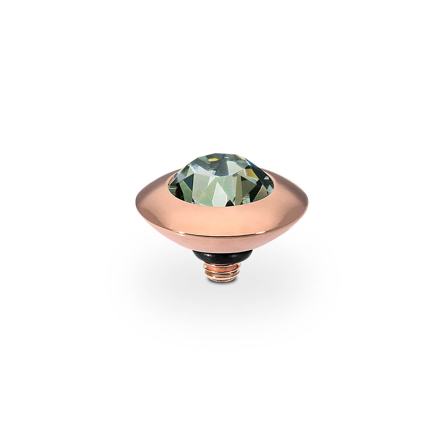 Tondo Top 9 mm - Roségold black diamond
