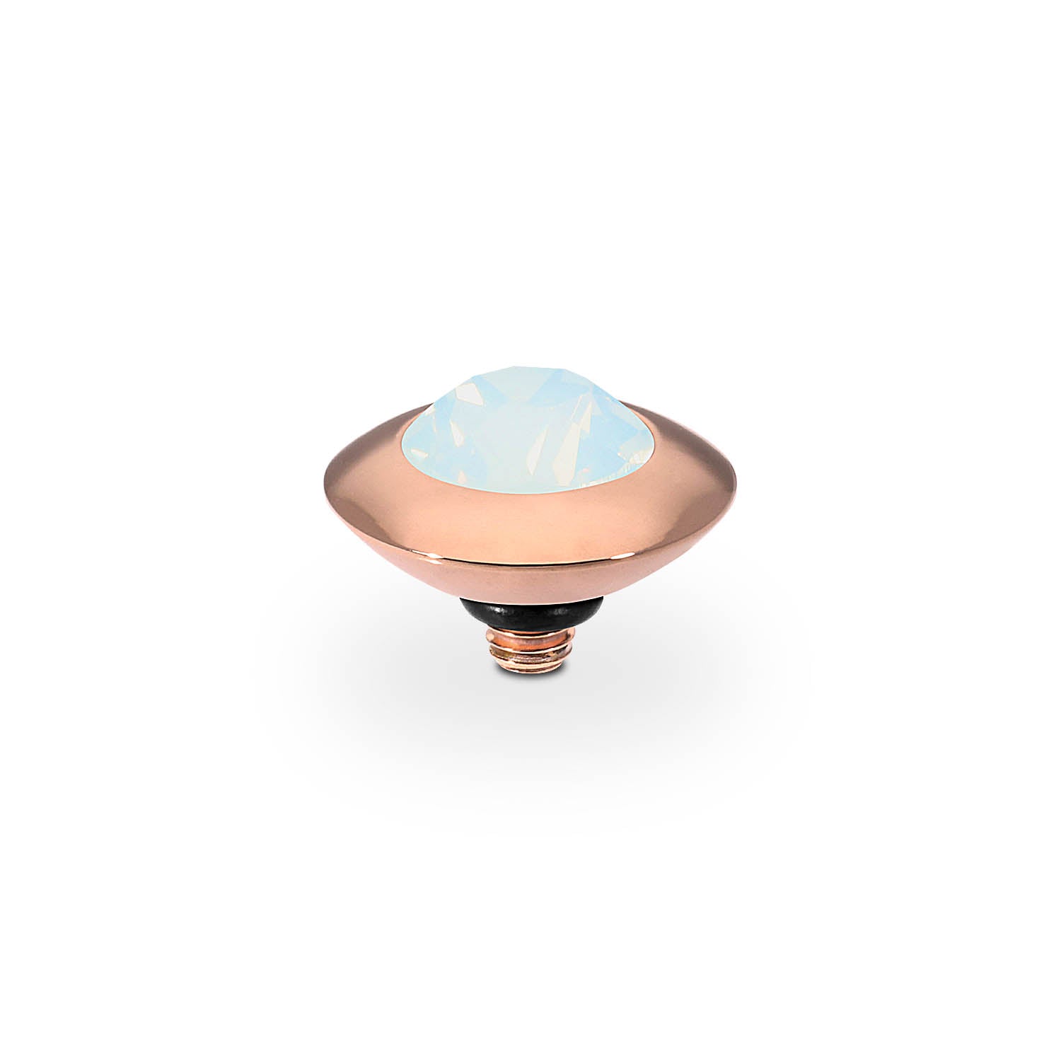 Tondo Top 9 mm - Roségold white opal