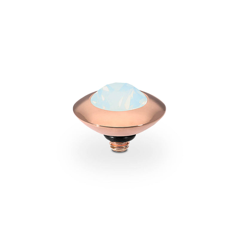Tondo Top 9 mm - Roségold white opal