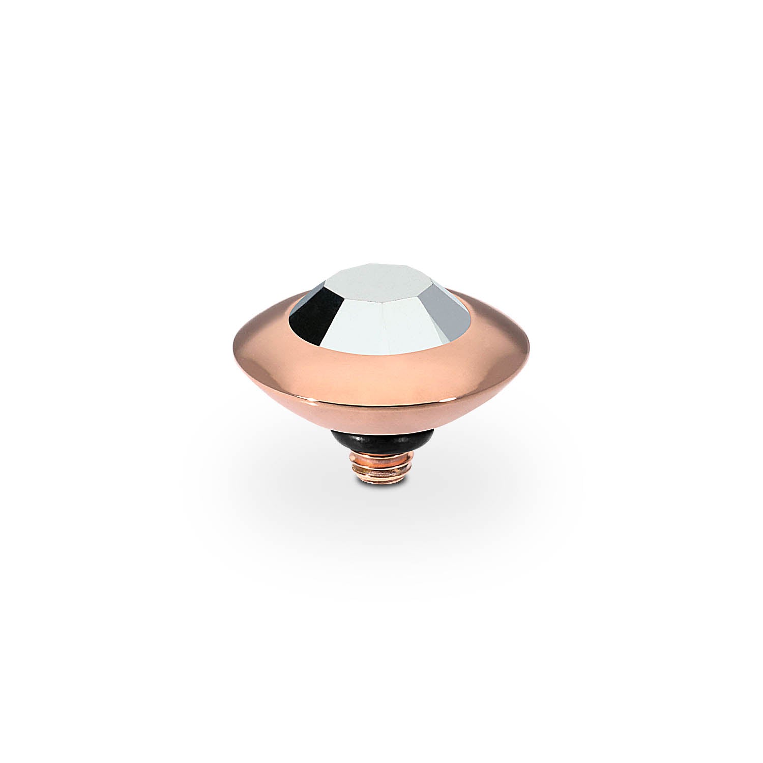 Tondo Top 9 mm - Roségold crystal labrador