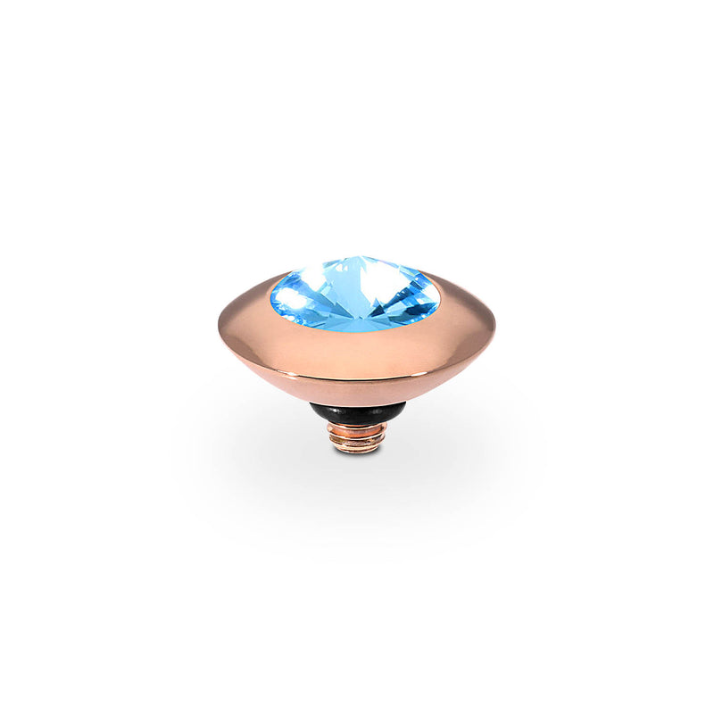 Tondo Top 9 mm - Roségold aquamarine