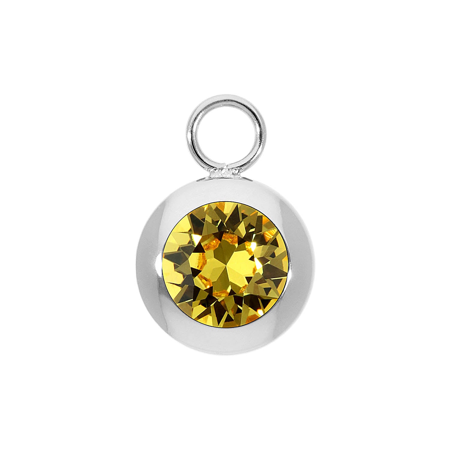 Tondo Charm 13 mm - Silber light topaz