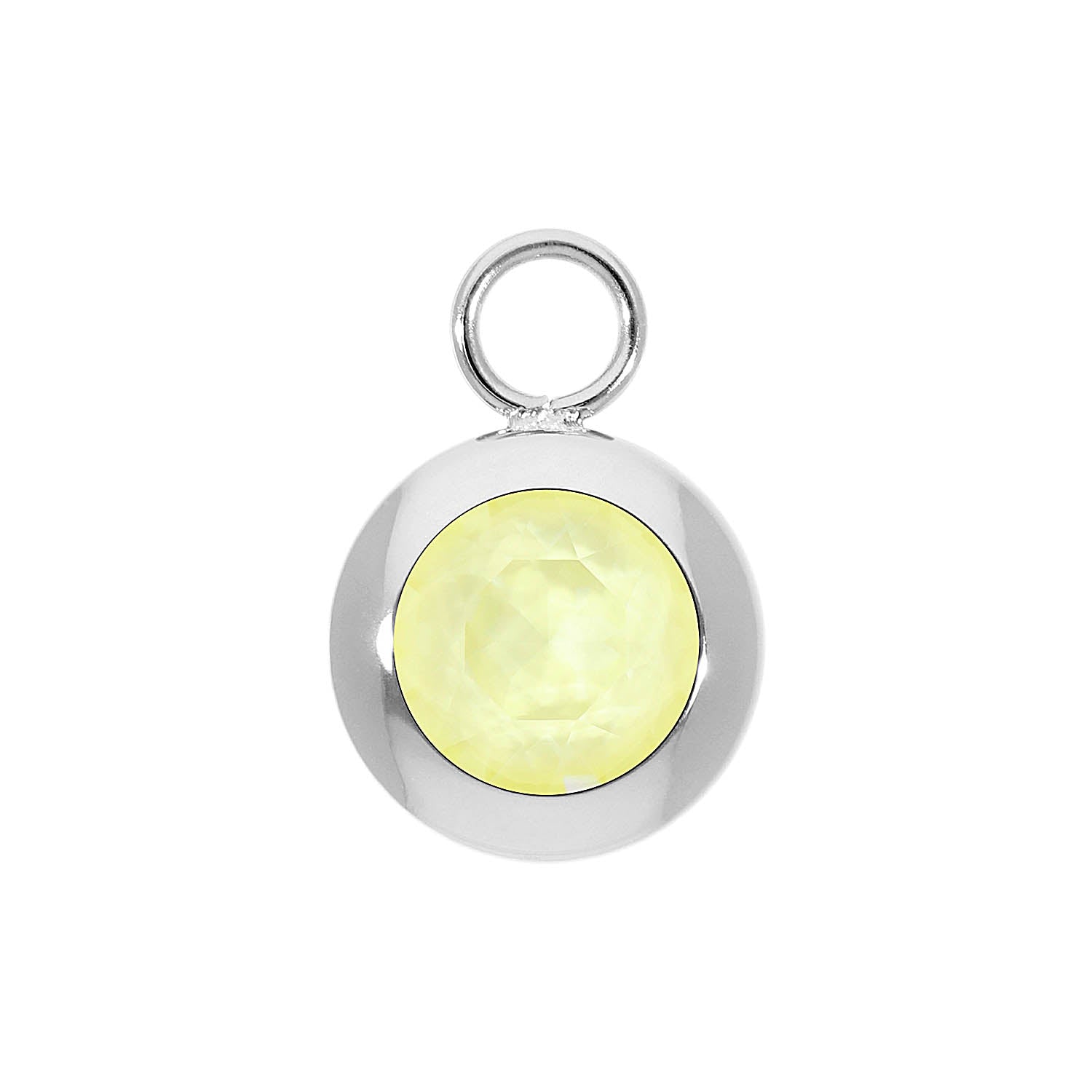 Tondo Charm 13 mm - Silber crystal soft yellow ignite
