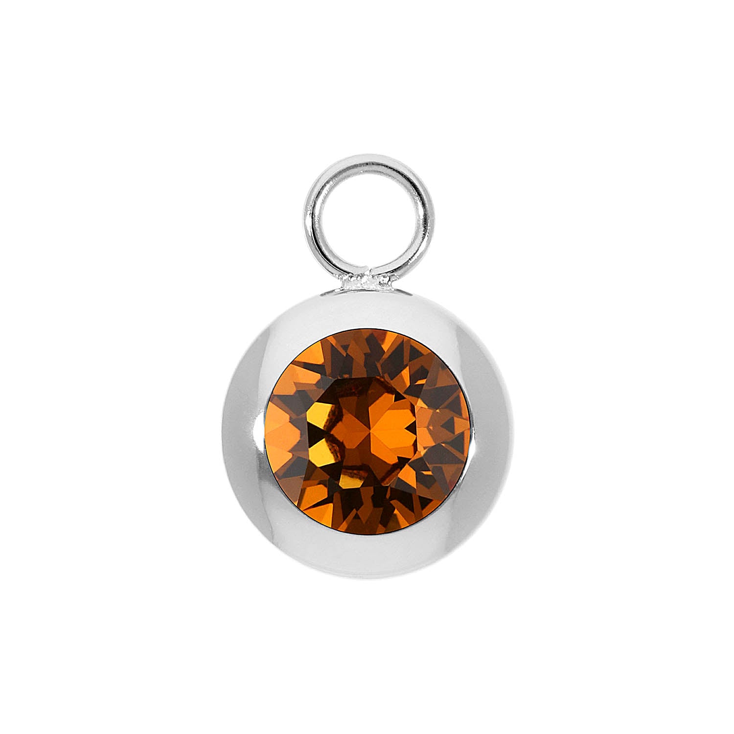 Tondo Charm 13 mm - Silber light amber