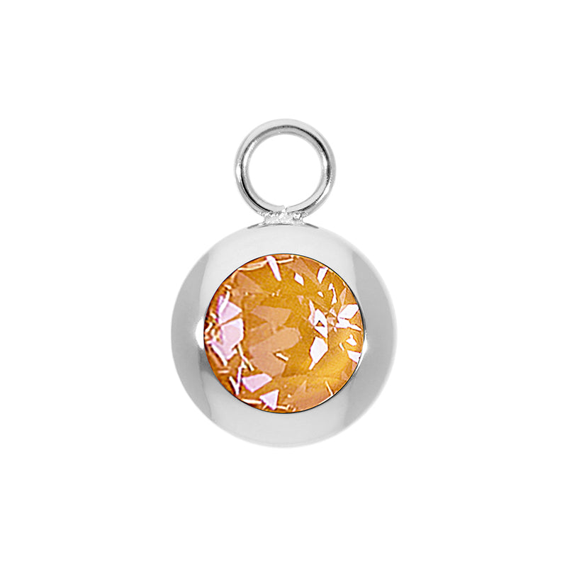 Tondo Charm 13 mm - Silber Crystal Mango Ignite