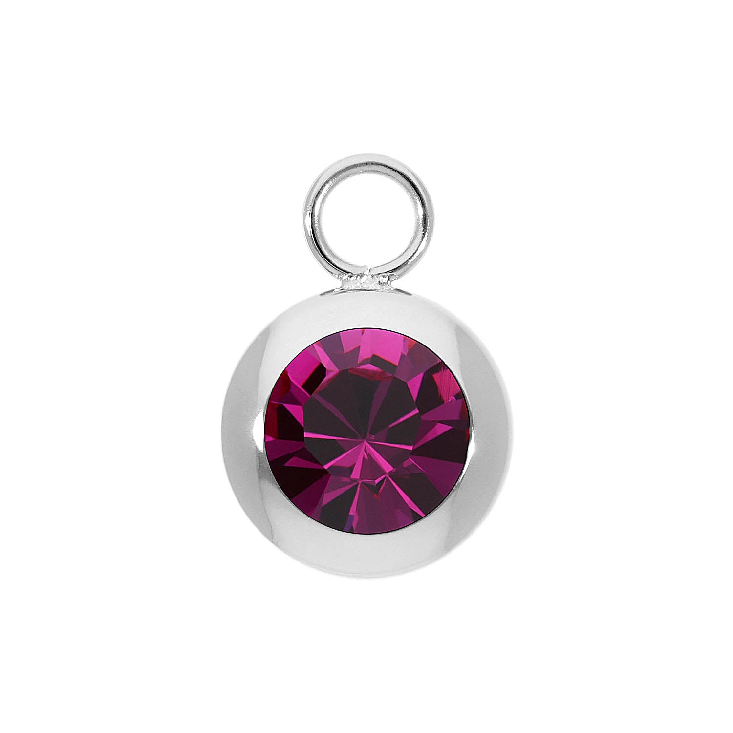 Tondo Charm 13 mm - Silber fuchsia