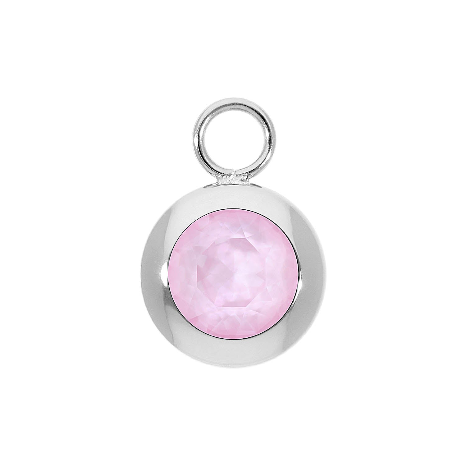 Tondo Charm 13 mm - Silber crystal soft rose ignite