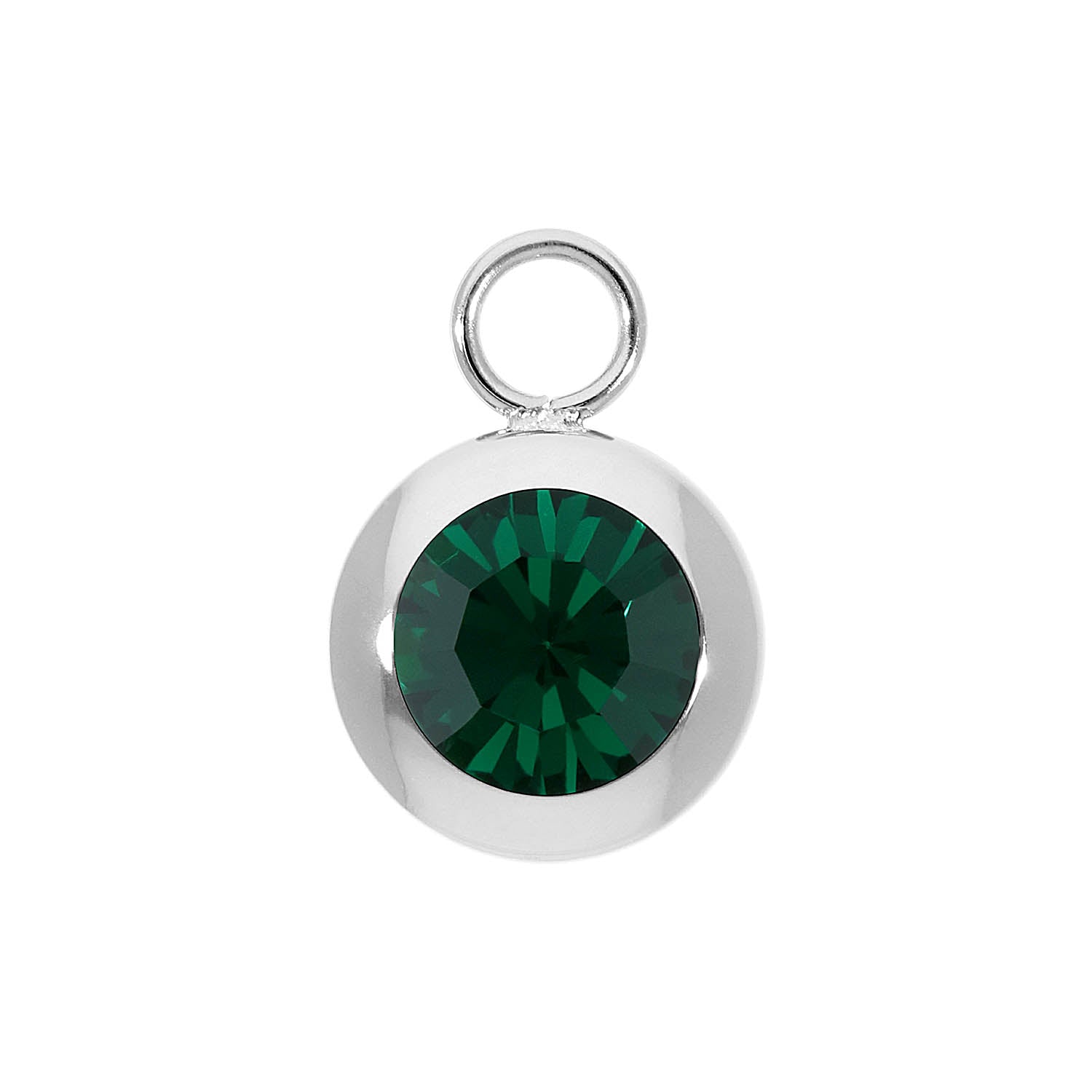 Tondo Charm 13 mm - Silber emerald