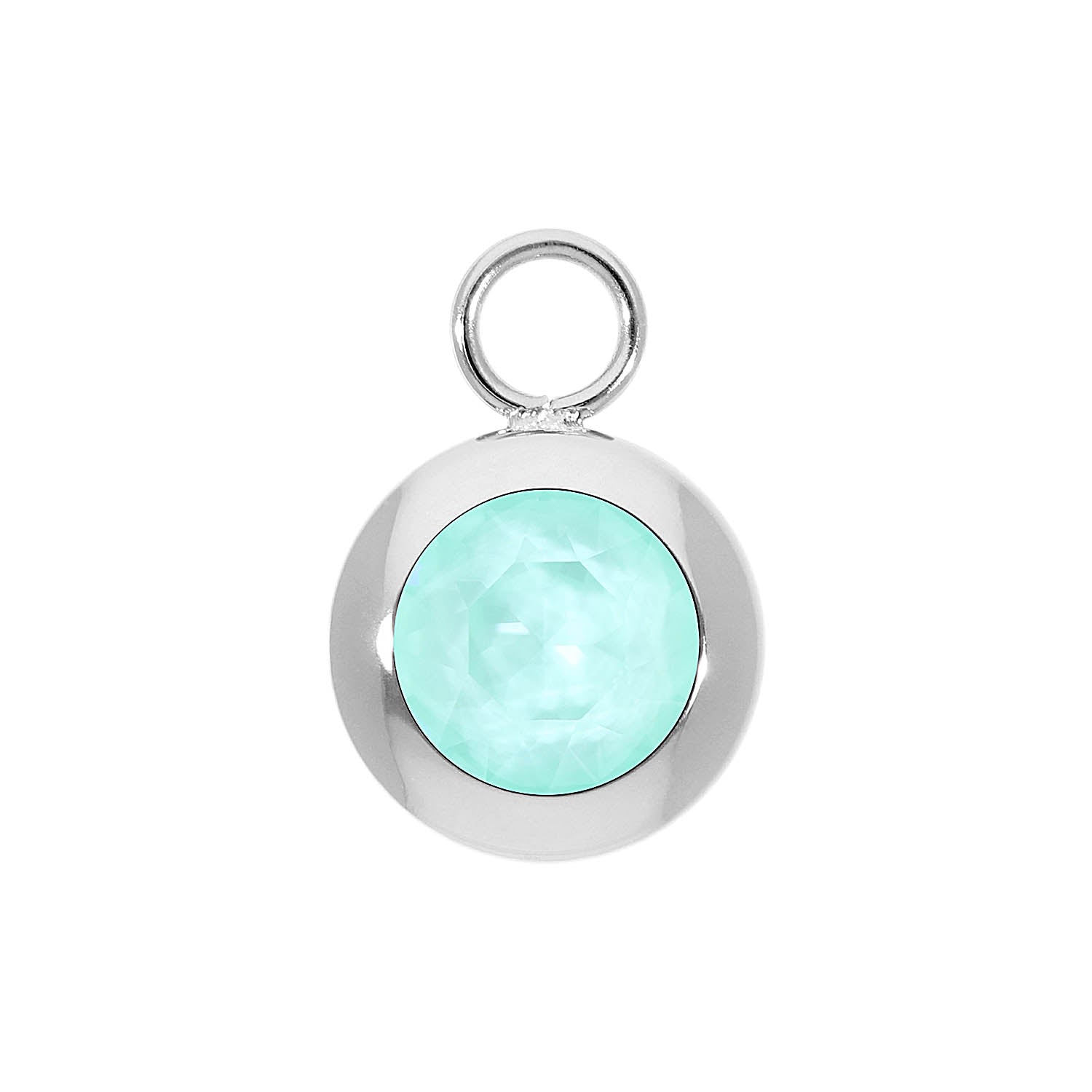 Tondo Charm 13 mm - Silber crystal soft mint ignite