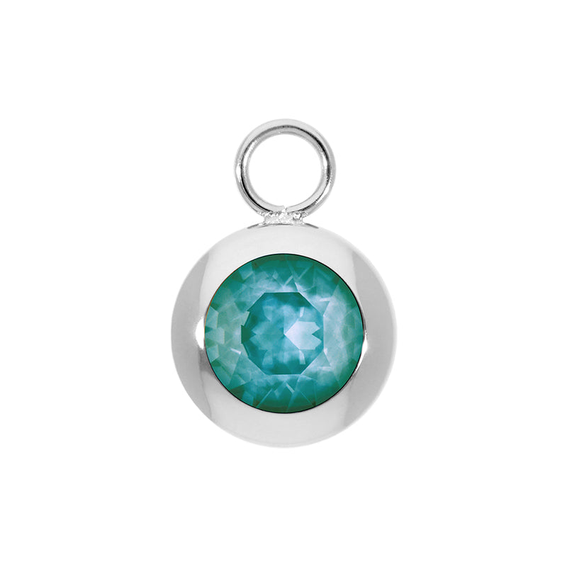 Tondo Charm 13 mm - Silber Crystal Pine Green Ignite