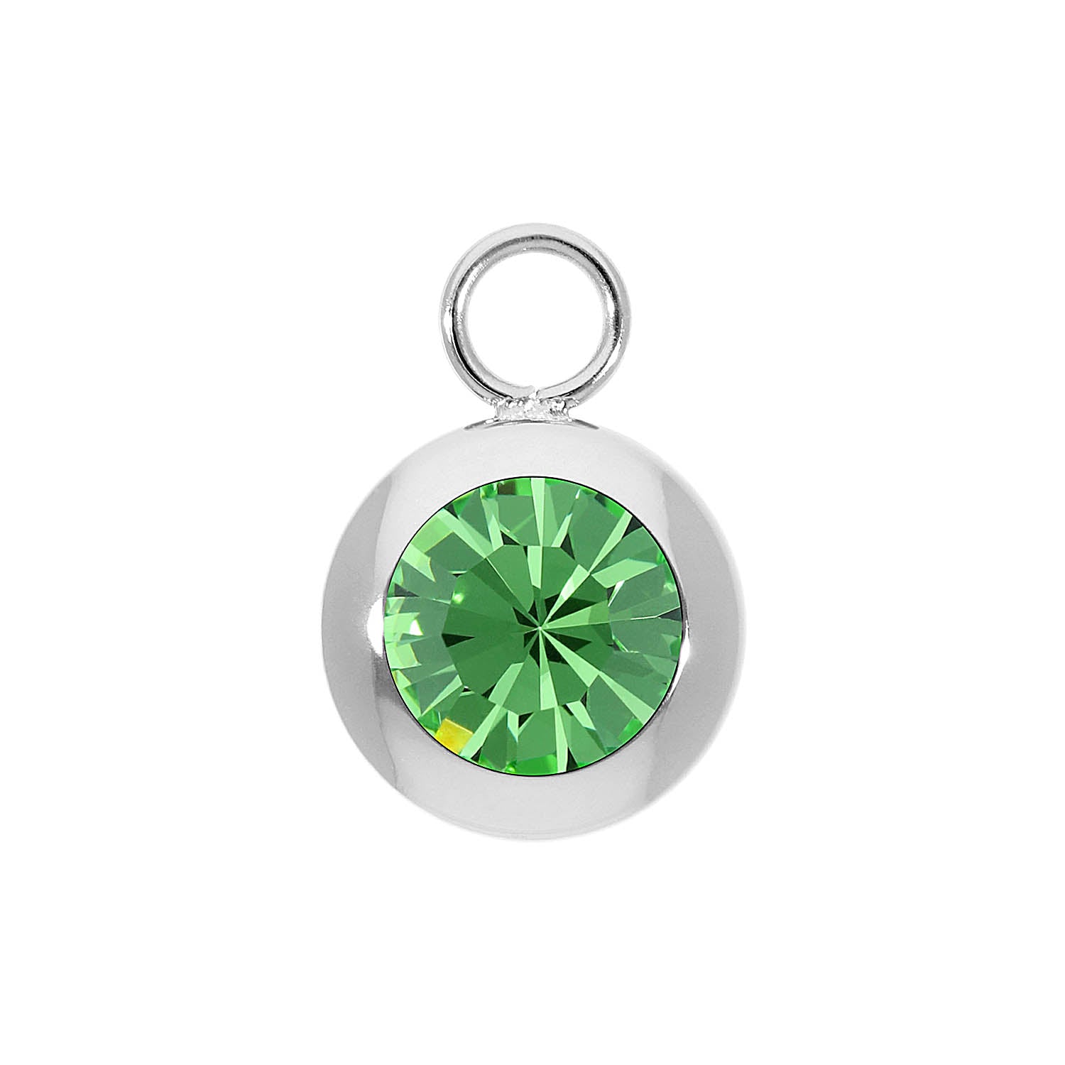 Tondo Charm 13 mm - Silber peridot