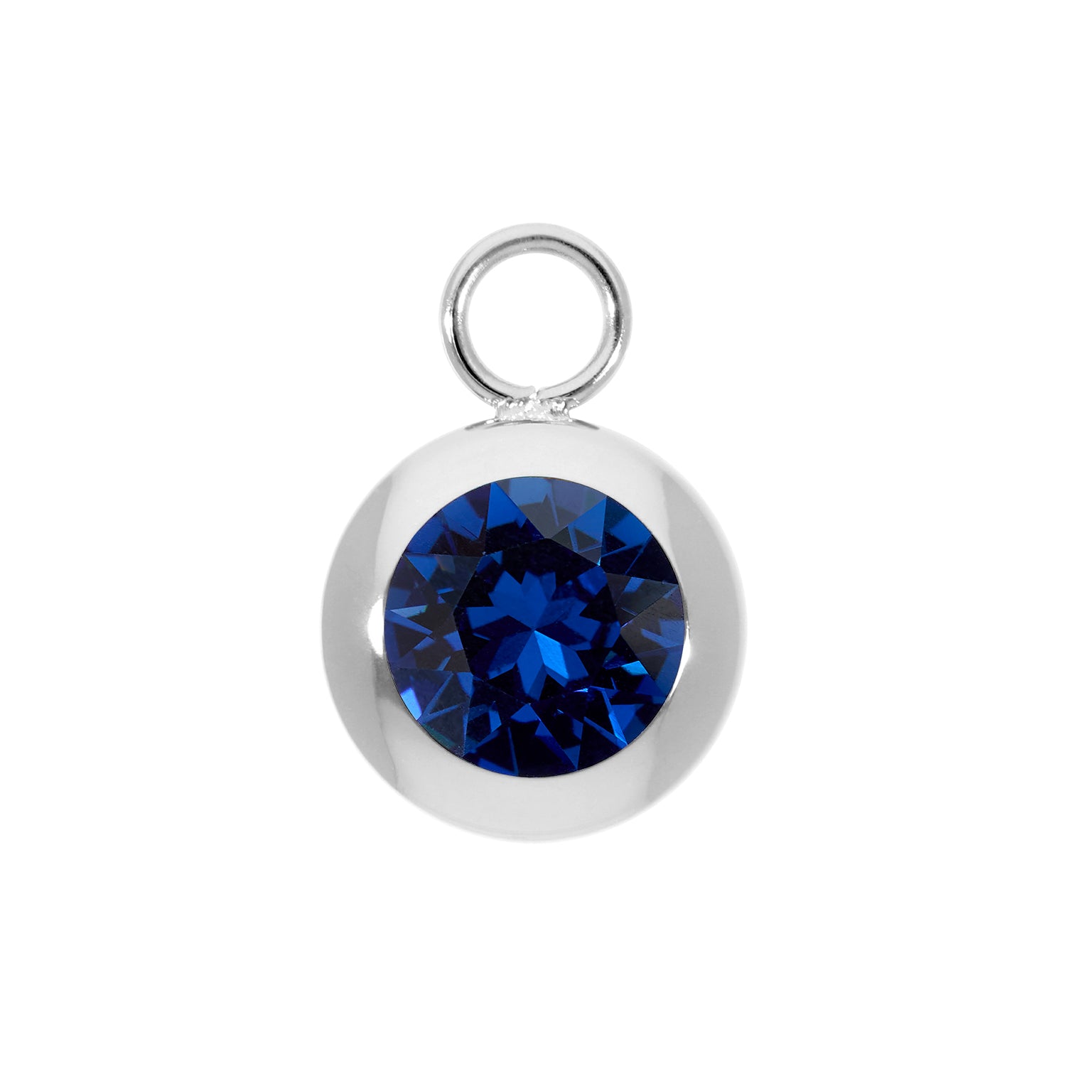 Tondo Charm 13 mm - Silber ReCreated Dark Sapphire