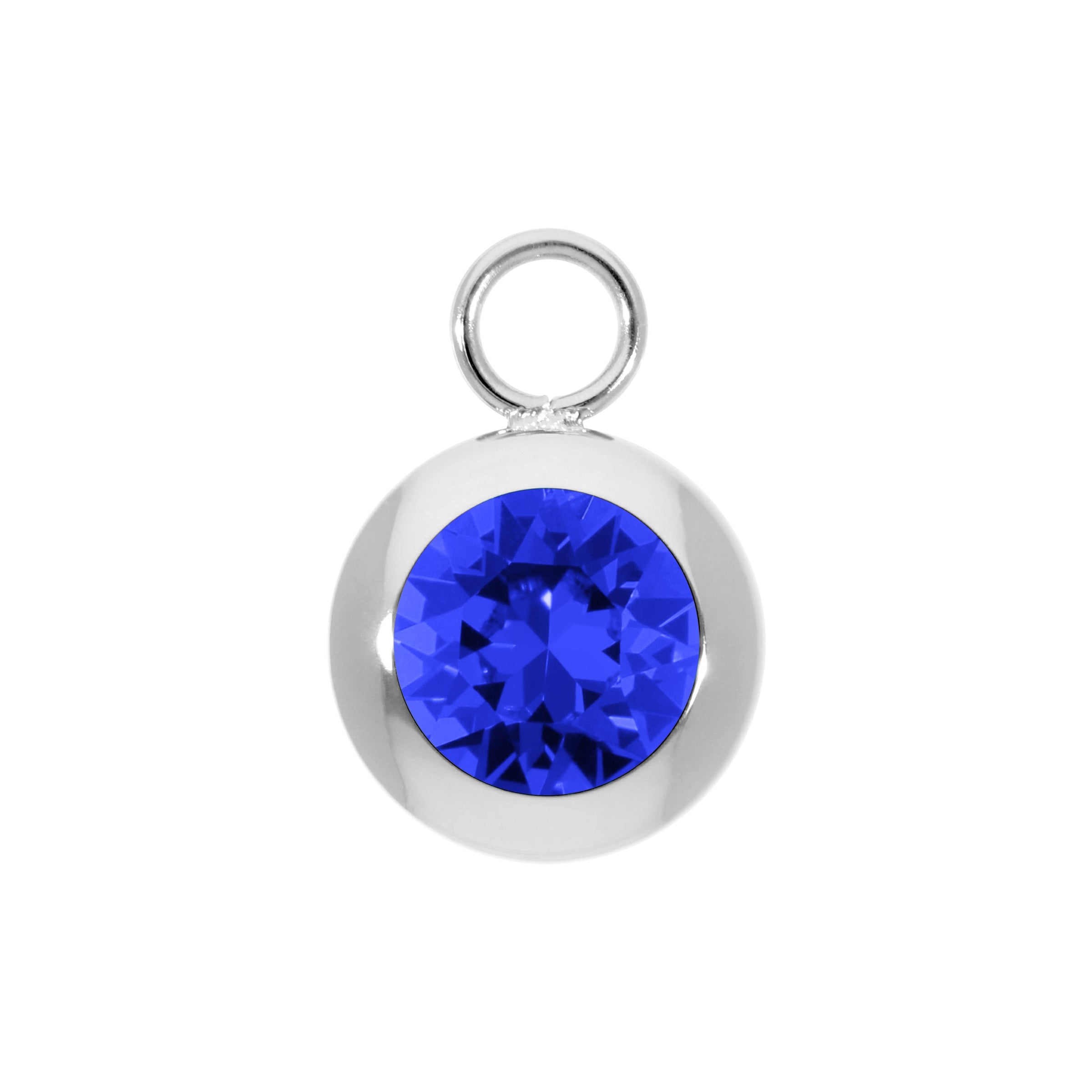 Tondo Charm 13 mm - Silber ReCreated Dark Sapphire