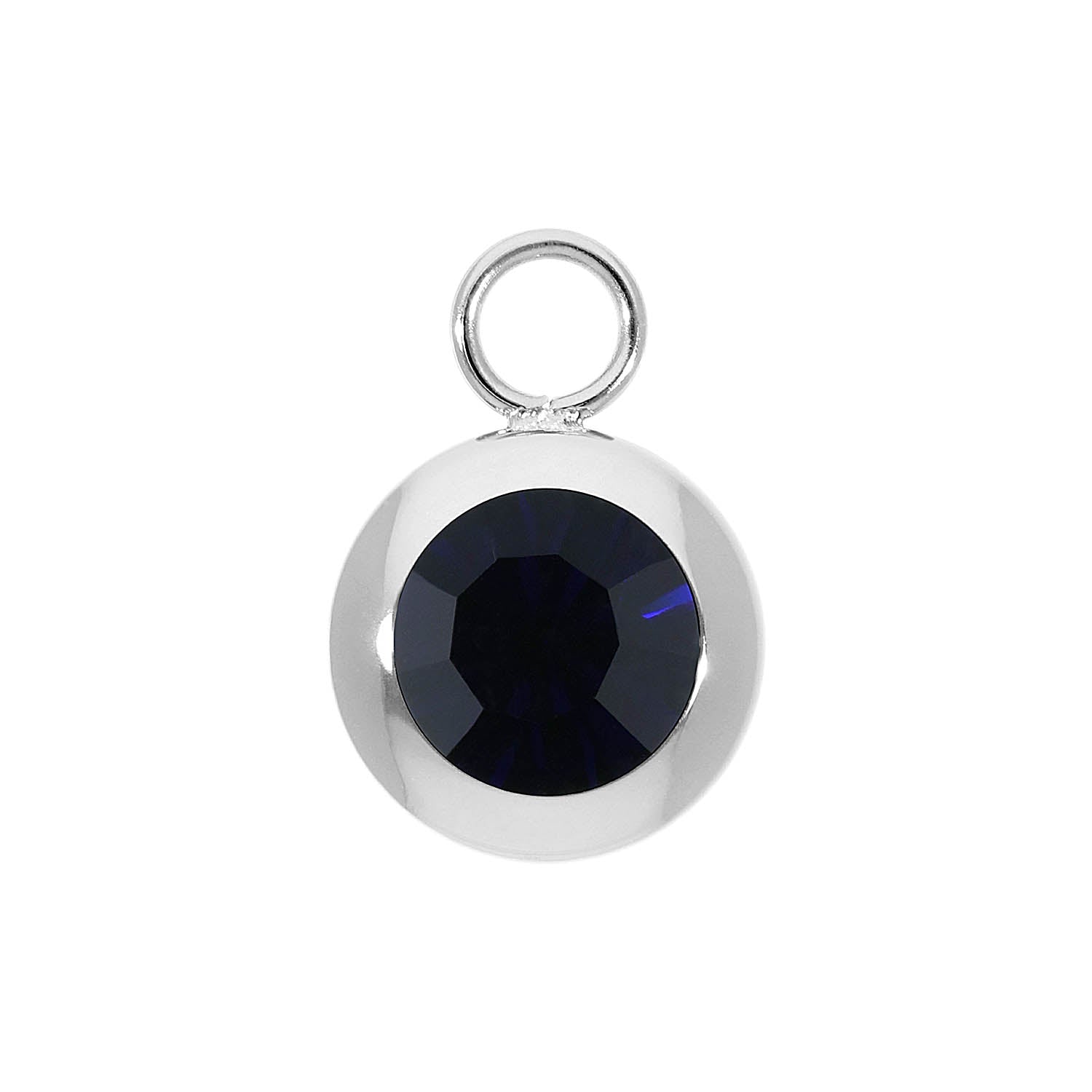 Tondo Charm 13 mm - Silber Dark Indigo