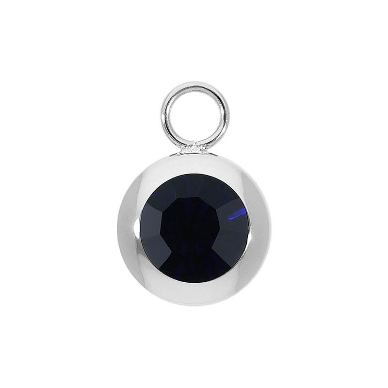 Tondo Charm 13 mm - Silber Dark Indigo