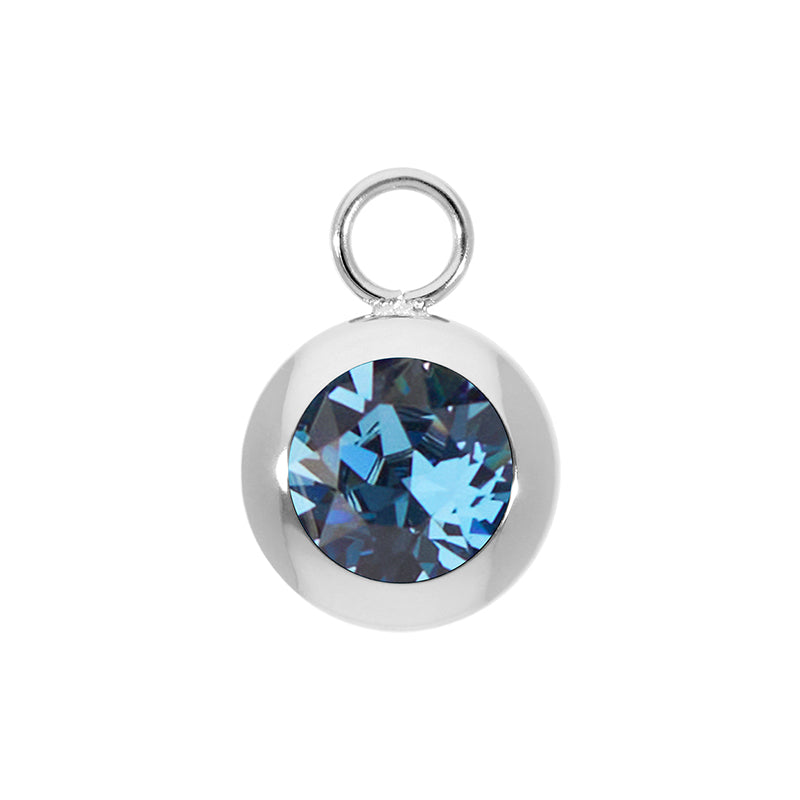 Tondo Charm 13 mm - Silber Denim Blue