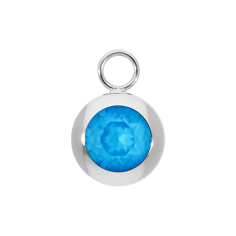 Tondo Charm 13 mm - Silber Crystal Electric Blue Ignite