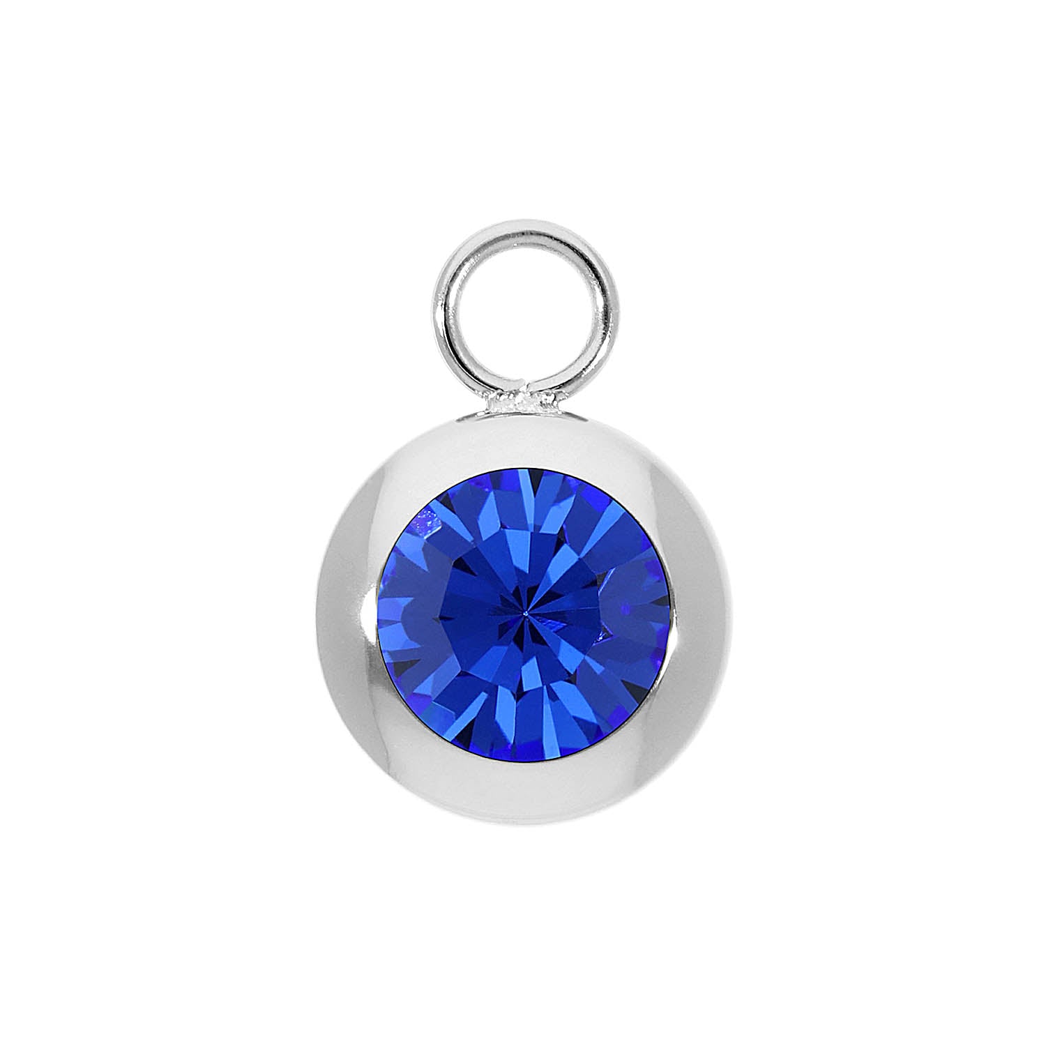 Tondo Charm 13 mm - Silber sapphire