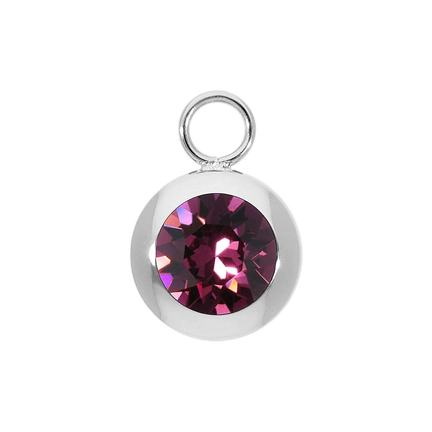 Tondo Charm 13 mm - Silber amethyst
