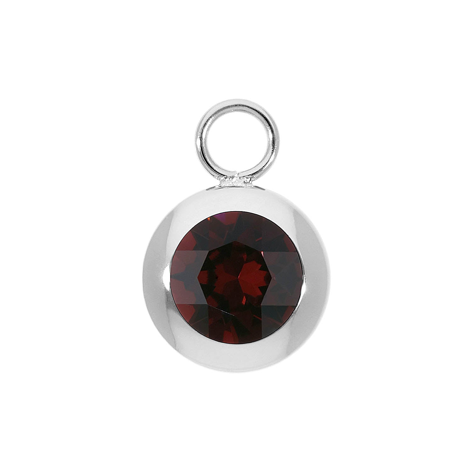Tondo Charm 13 mm - Silber Burgundy