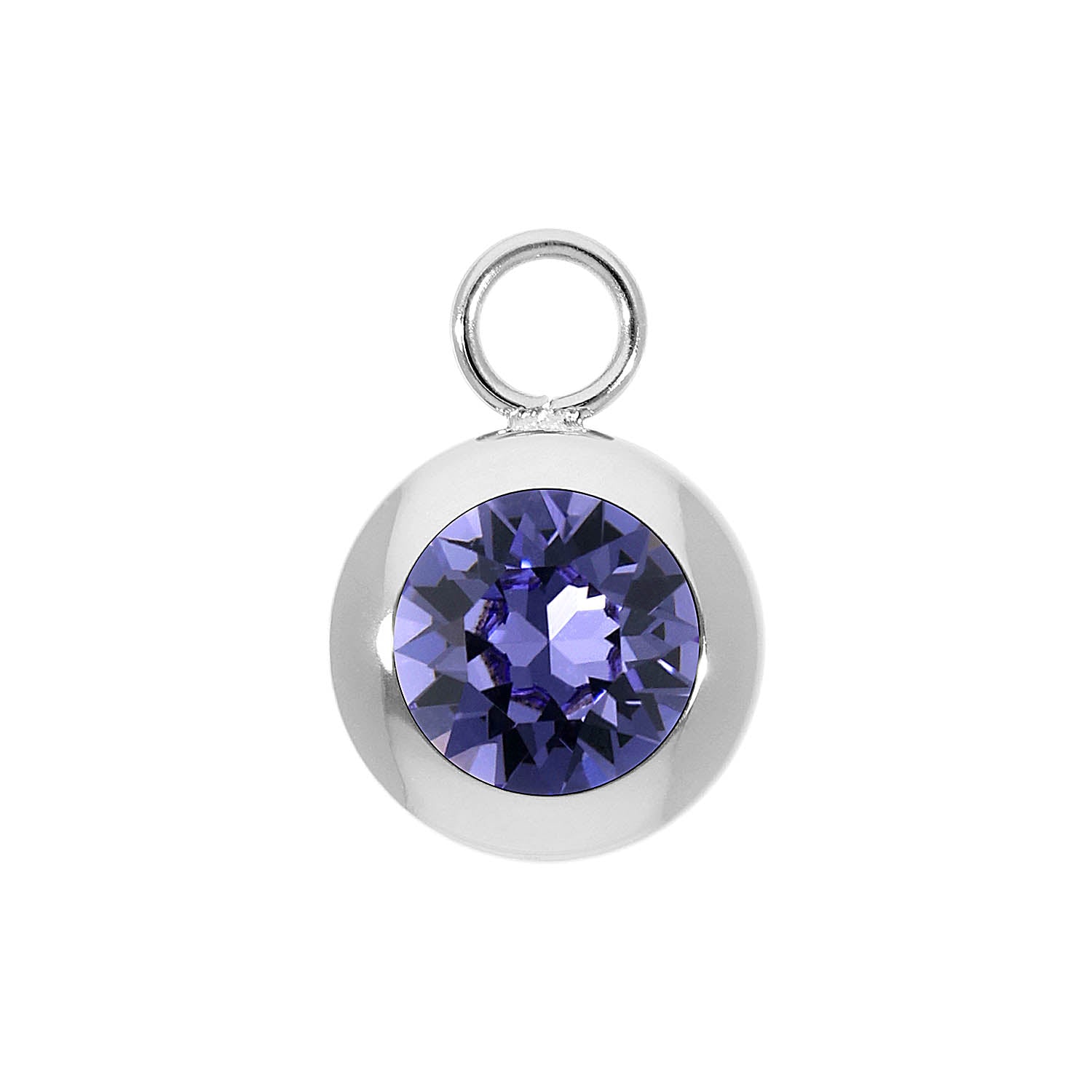 Tondo Charm 13 mm - Silber tanzanite