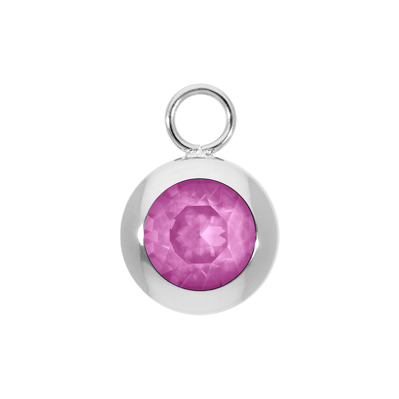 Tondo Charm 13 mm - Silber Crystal Orchid Ignite