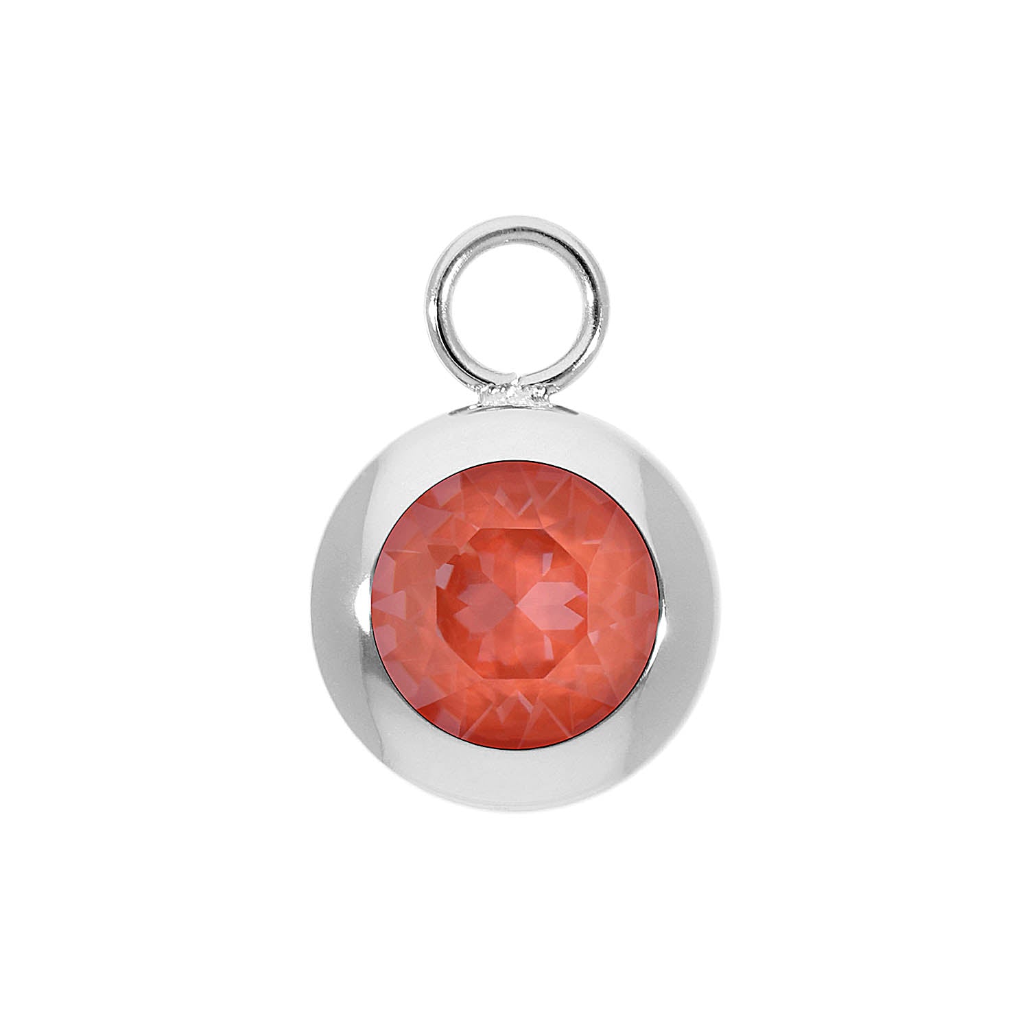Tondo Charm 13 mm - Silber crystal maroon ignite