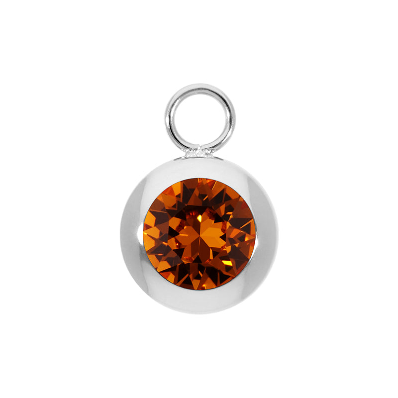 Tondo Charm 13 mm - Silber Smoked Topaz