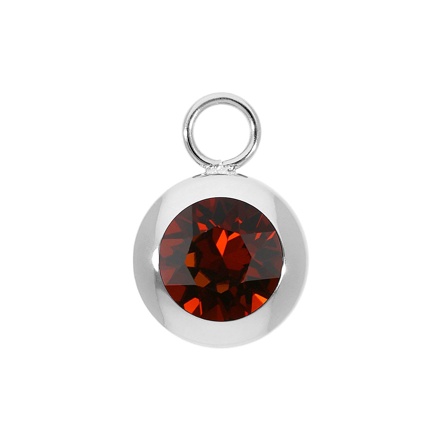 Tondo Charm 13 mm - Silber smoked amber