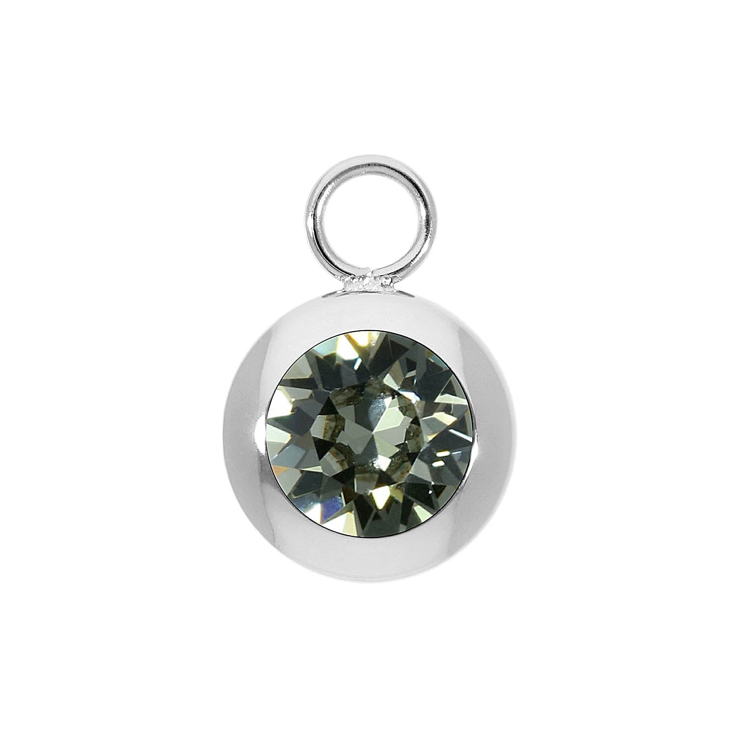 Tondo Charm 13 mm - Silber black diamond