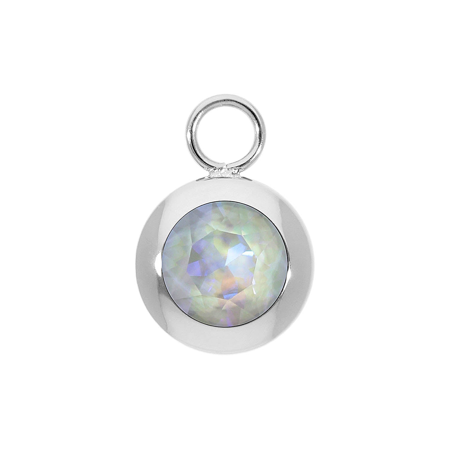Tondo Charm 13 mm - Silber Crystal Serene Gray Delite