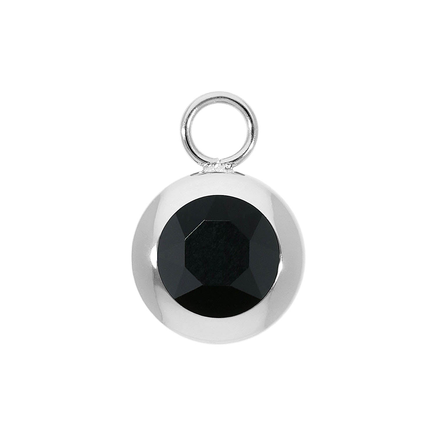 Tondo Charm 13 mm - Silber jet