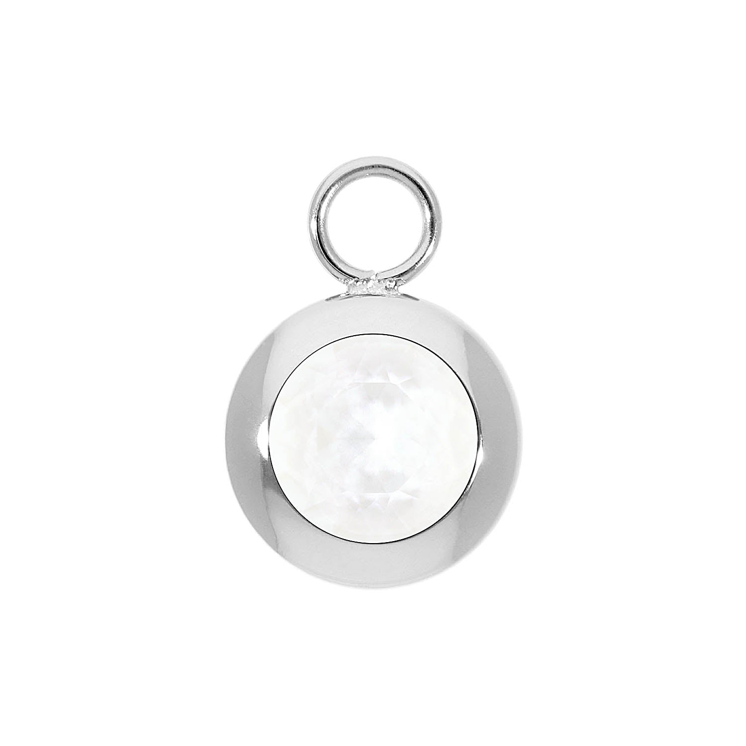 Tondo Charm 13 mm - Silber crystal electric white ignite