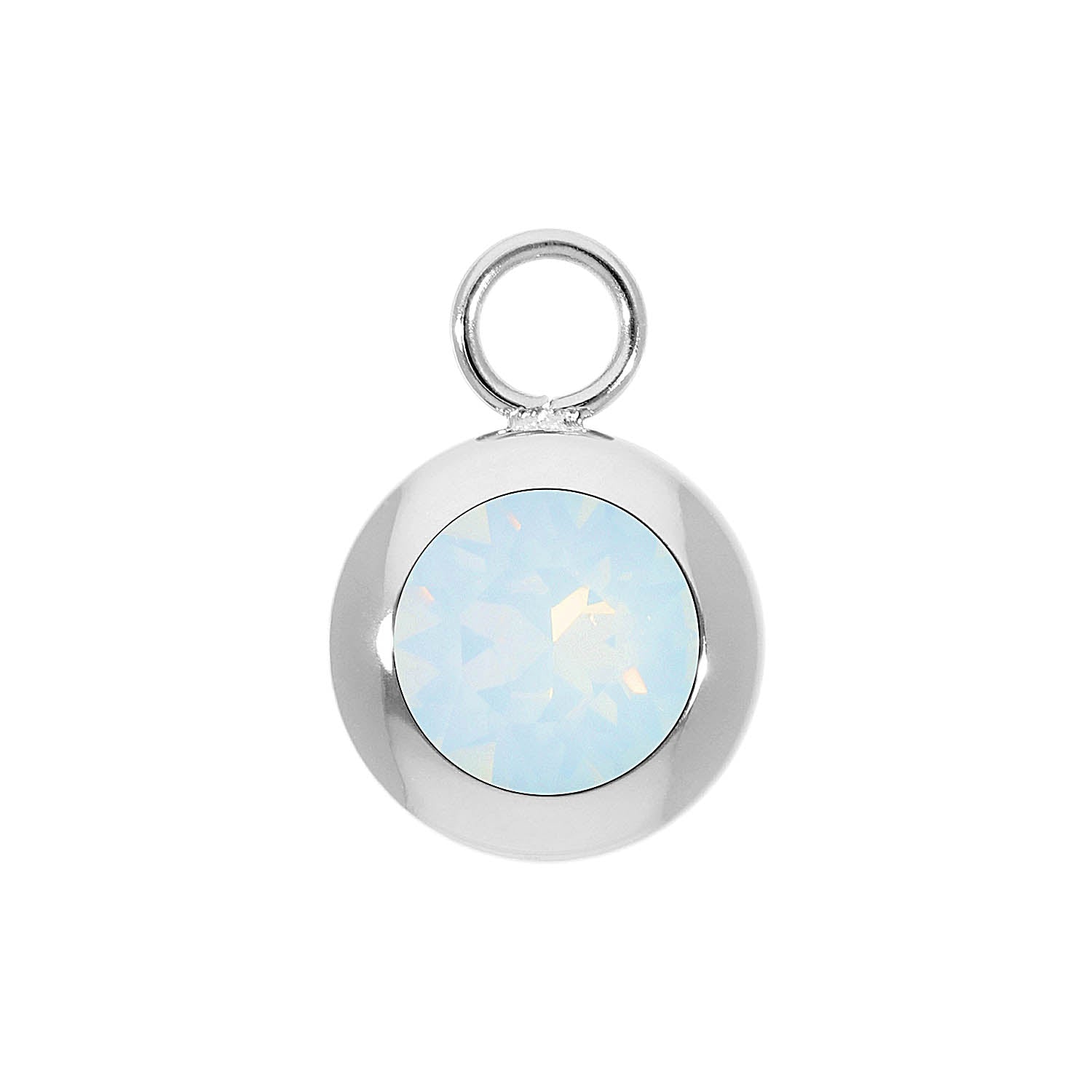 Tondo Charm 13 mm - Silber white opal