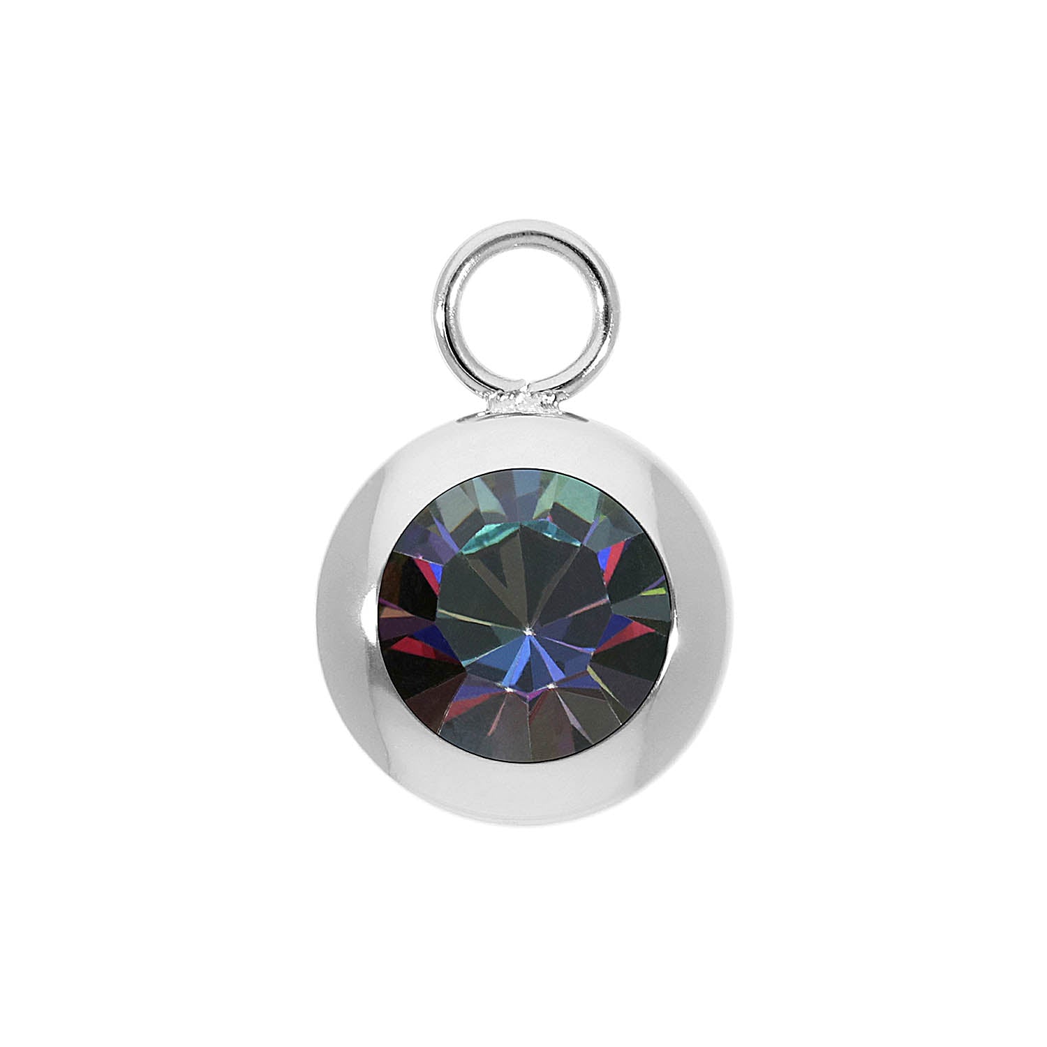 Tondo Charm 13 mm - Silber Crystal Vitrail Medium