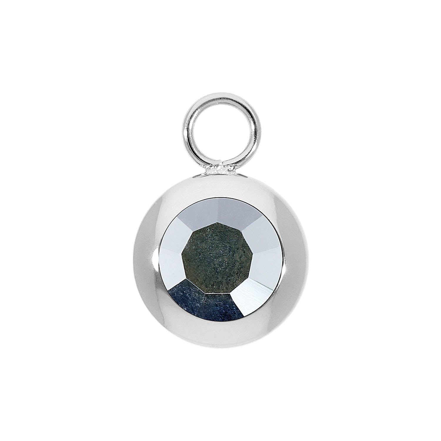 Tondo Charm 13 mm - Silber crystal labrador