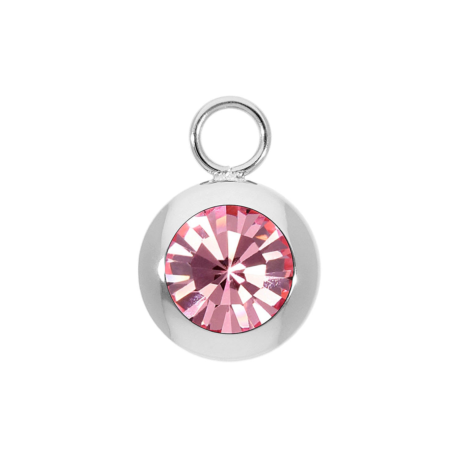 Tondo Charm 13 mm - Silber Light Rose