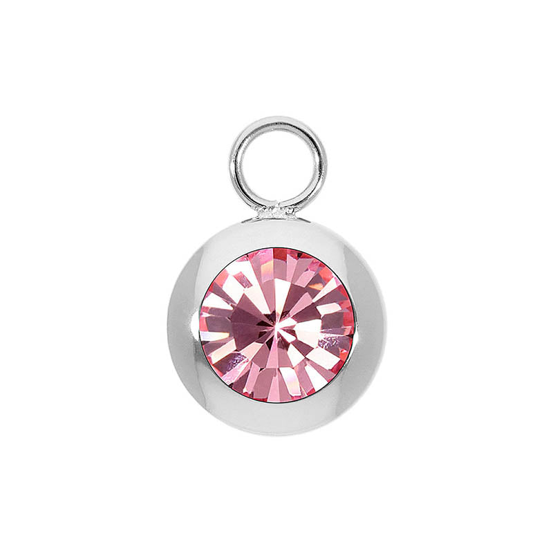 Tondo Charm 13 mm - Silber Light Rose