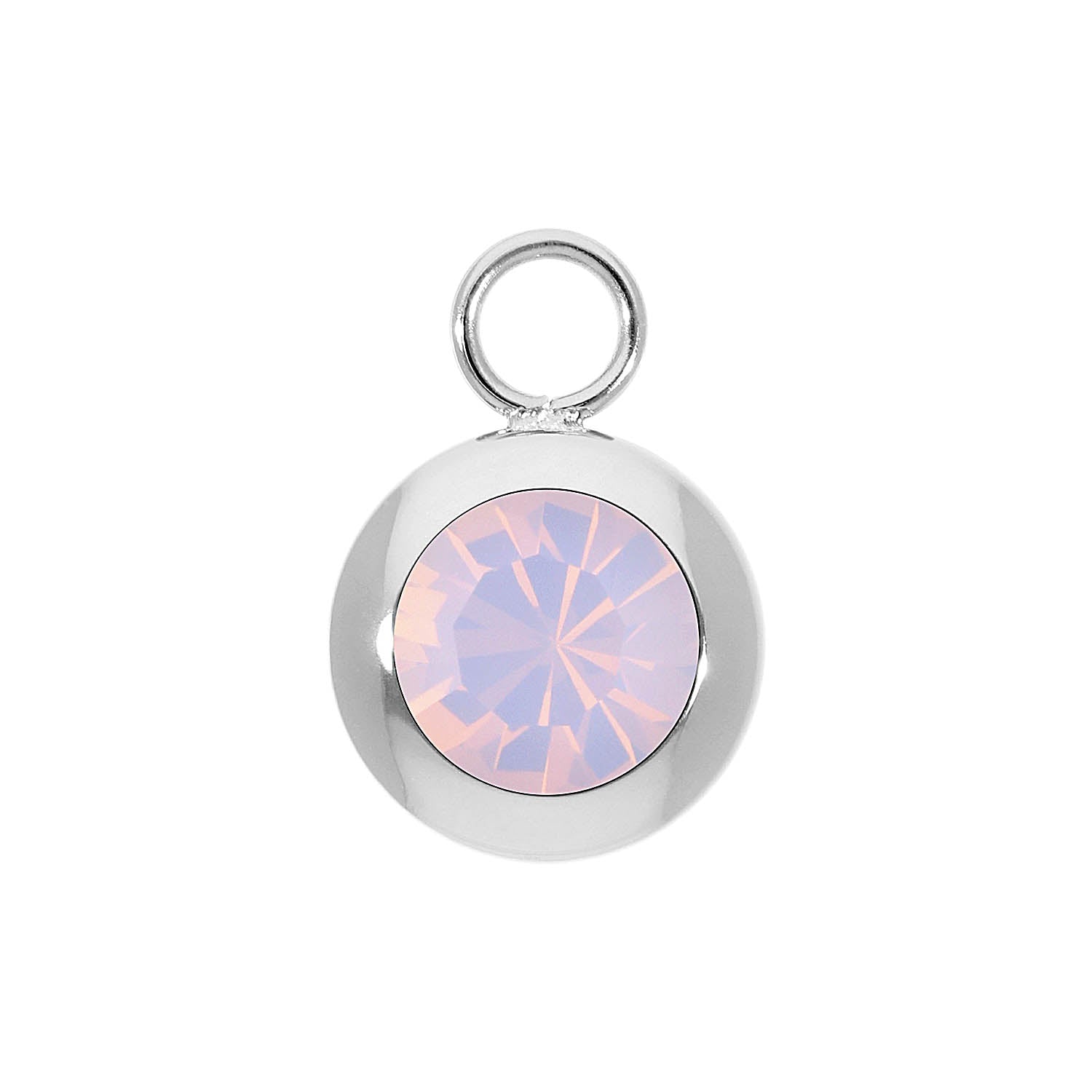 Tondo Charm 13 mm - Silber rose opal