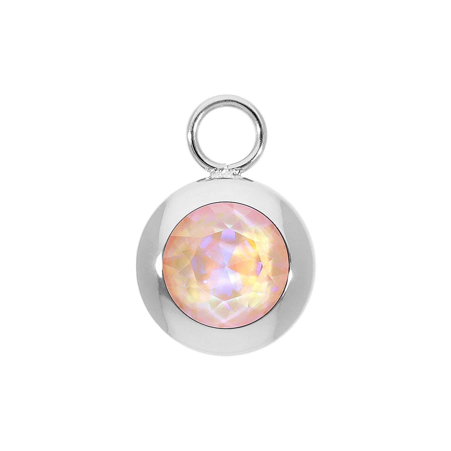 Tondo Charm 13 mm - Silber dusty pink delite