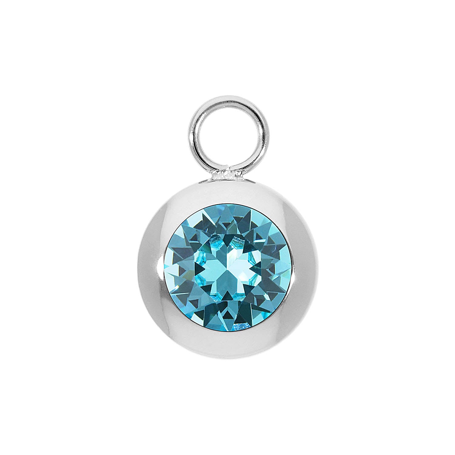 Tondo Charm 13 mm - Silber Light Turquoise