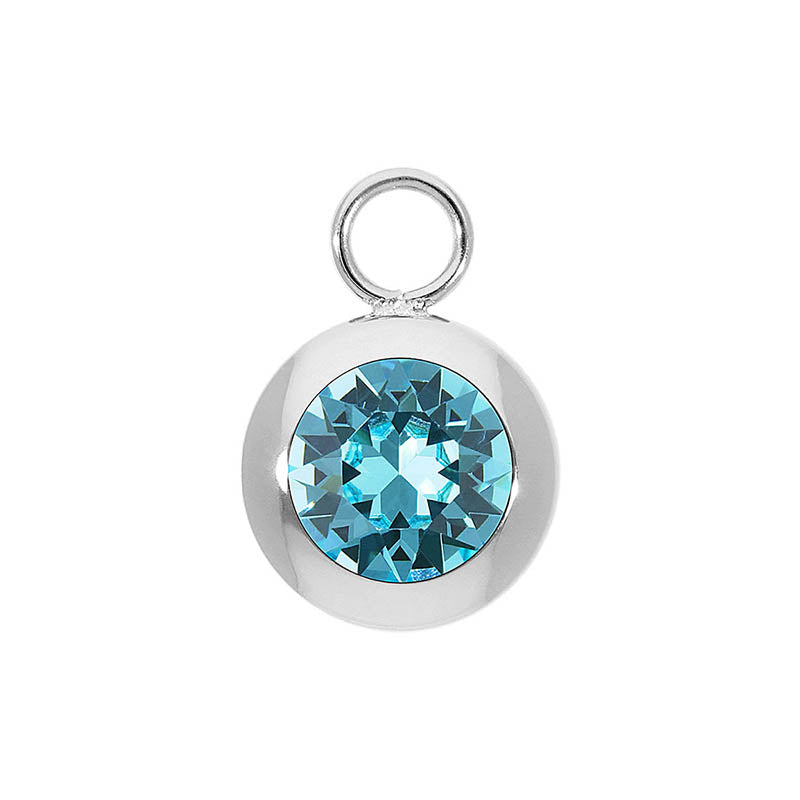 Tondo Charm 13 mm - Silber Light Turquoise