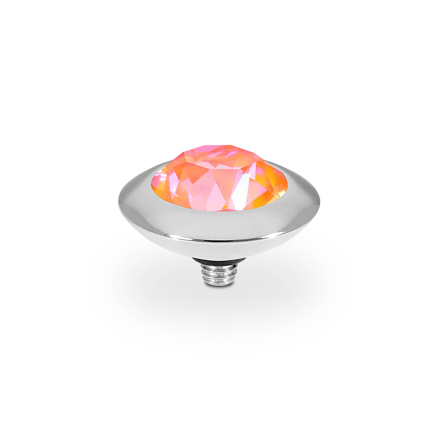 Tondo Top 13 mm - Silber crystal orange glow delite