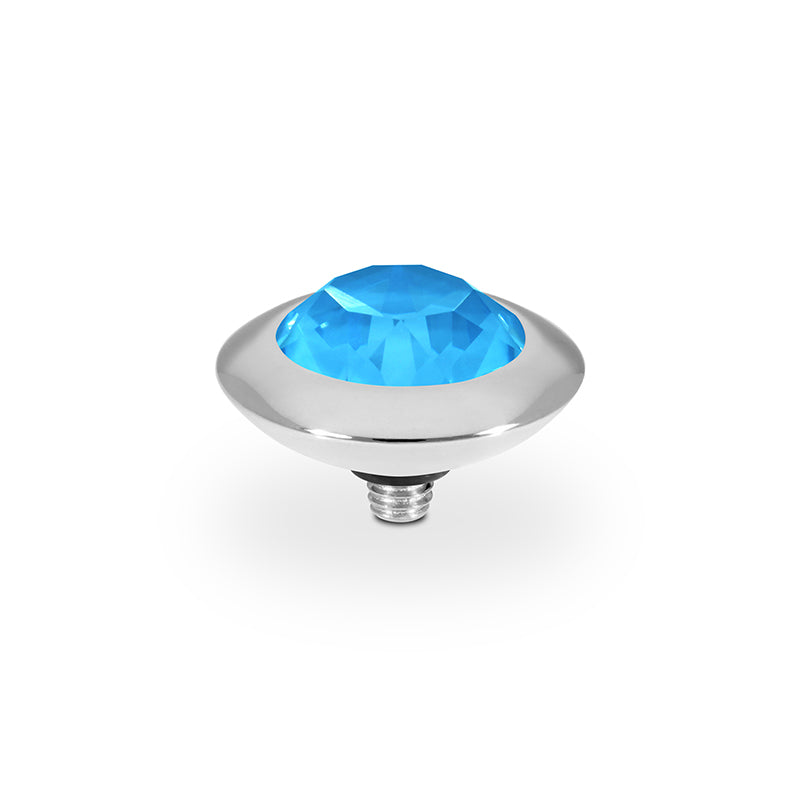 Tondo Top 13 mm - Silber Crystal Electric Blue Ignite