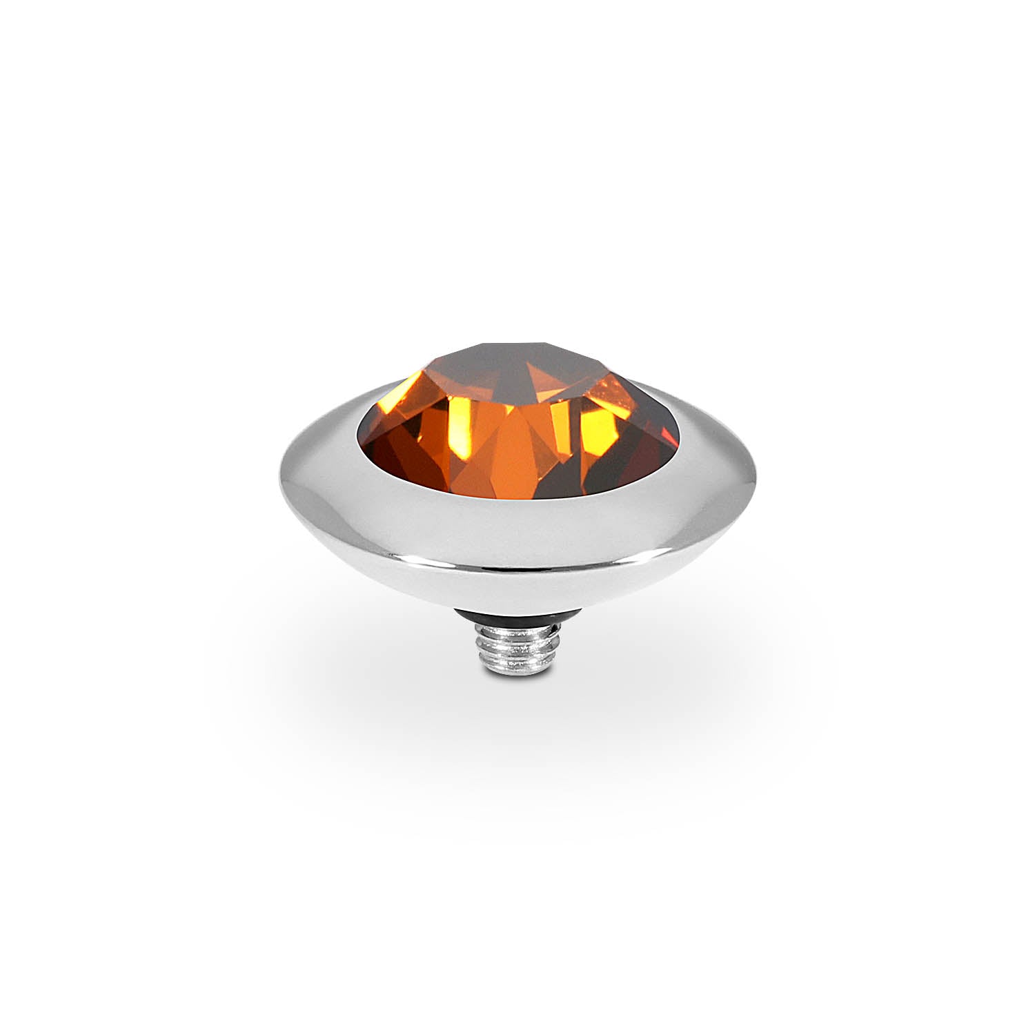 Tondo Top 13 mm - Silber smoked amber