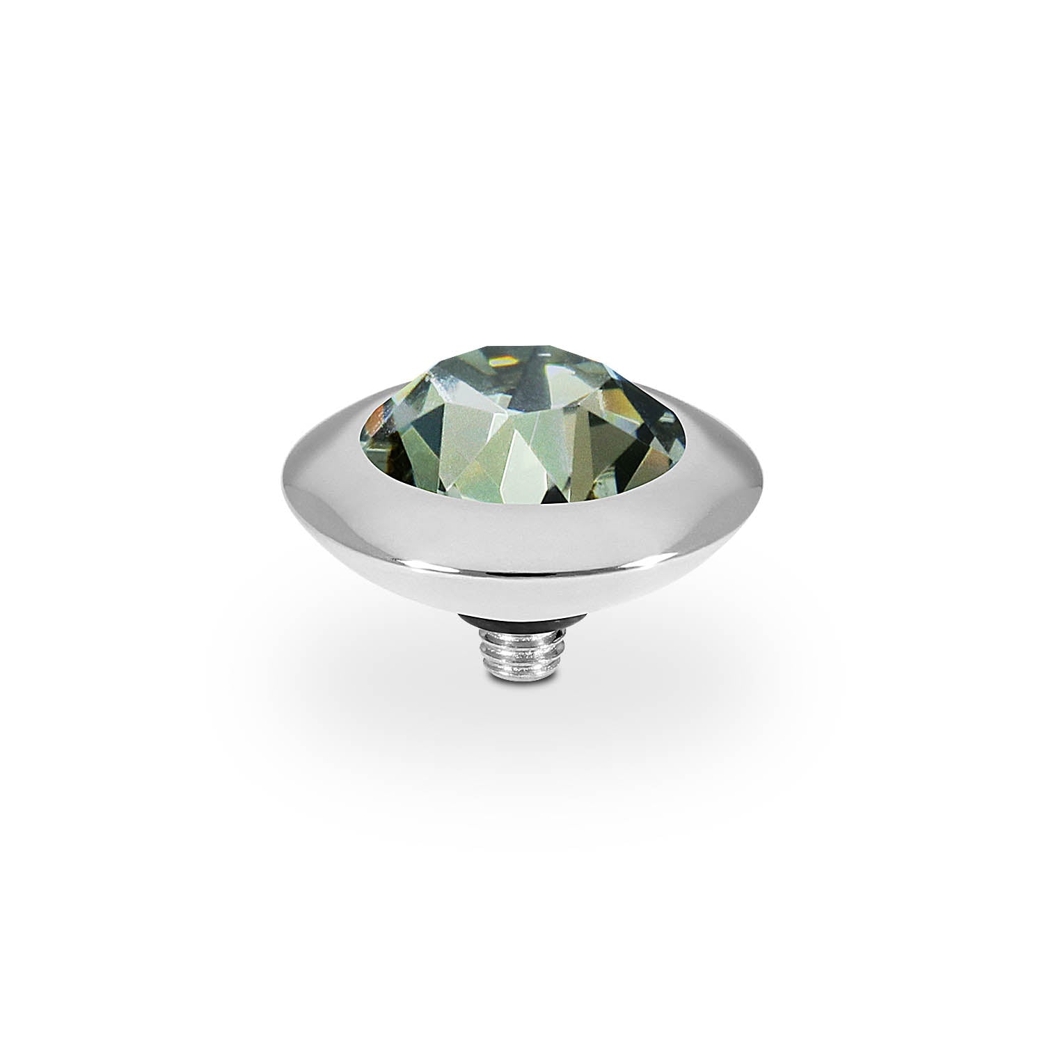 Tondo Top 13 mm - Silber black diamond
