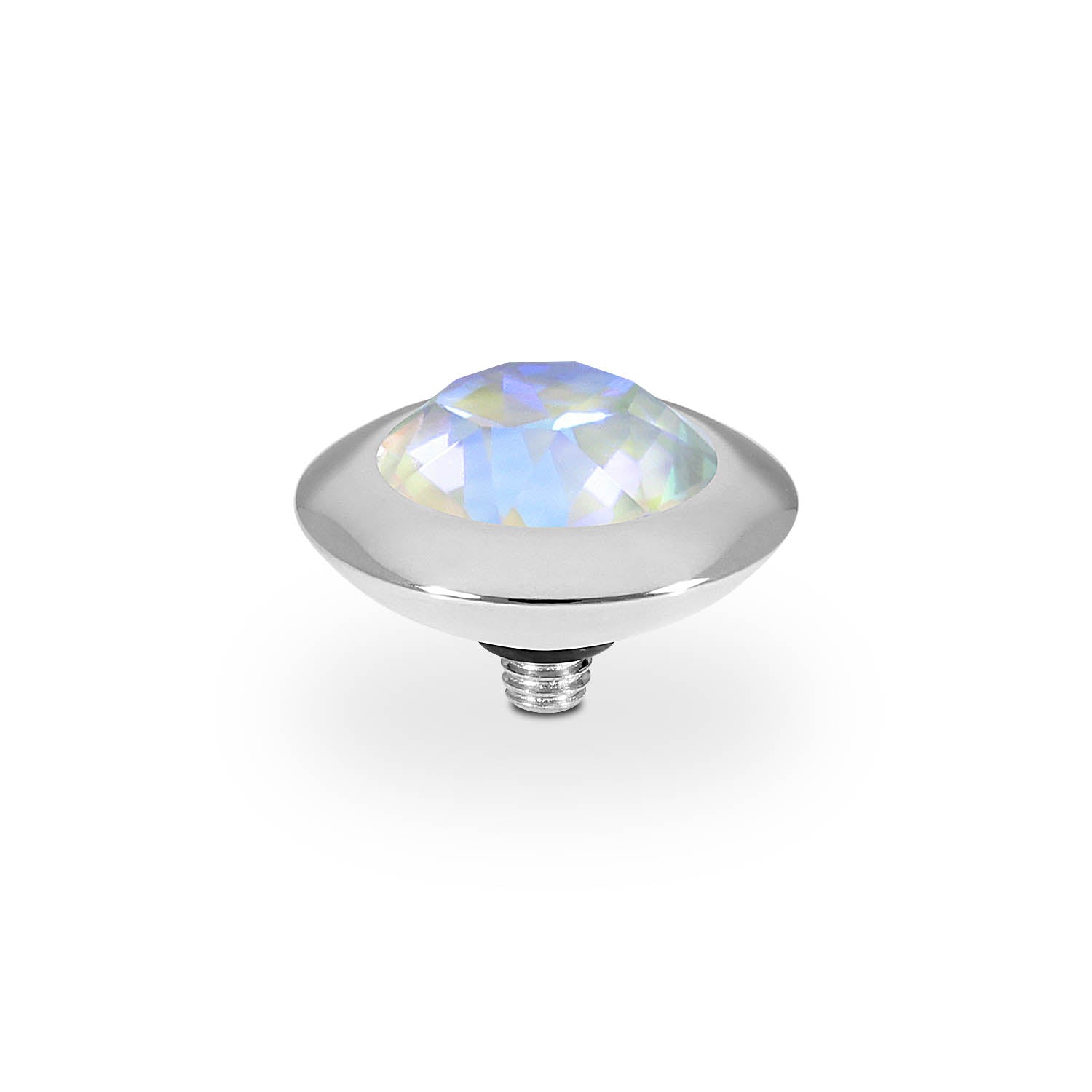 Tondo Top 13 mm - Silber Crystal Serene Gray Delite